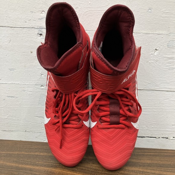 Nike Alpha Menace Pro 2 Mid Football Cleats AQ3209-600 Red/White Mens Size 9.5 main image 4